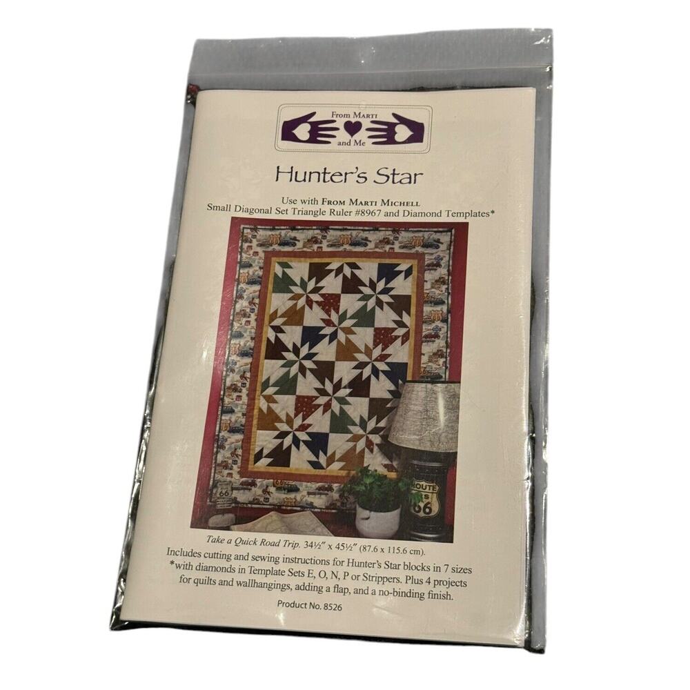 Star Quilt Pattern Marti and Me Hunter’s Sewing Craft Project 8526 Seamstress